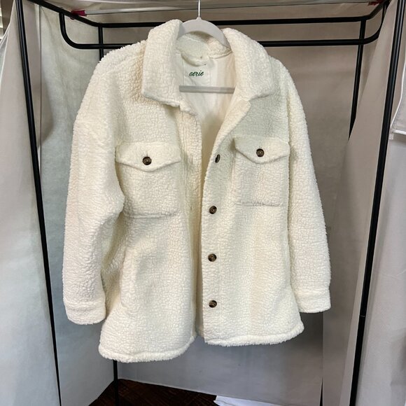Aerie White Sherpa Shacket - Picture 3 of 6